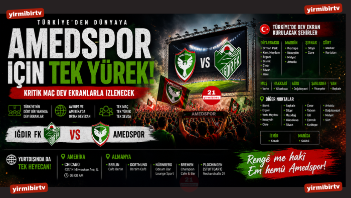 Diyarbakır'dan Dünya'ya Amedspor Seferberliği : Amedspor Iğdır Fk Maçı Dev Ekranlarda !